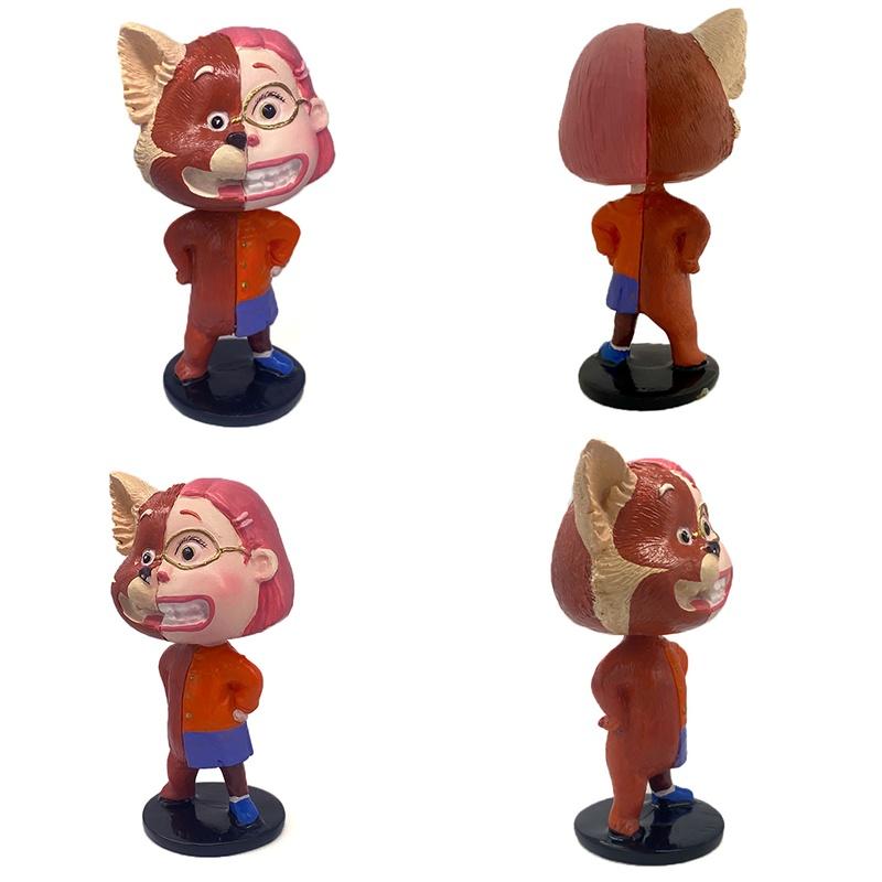 Turning Red Bobblehead Doll Toy For Dashboard Decoration High Quality Resin Material