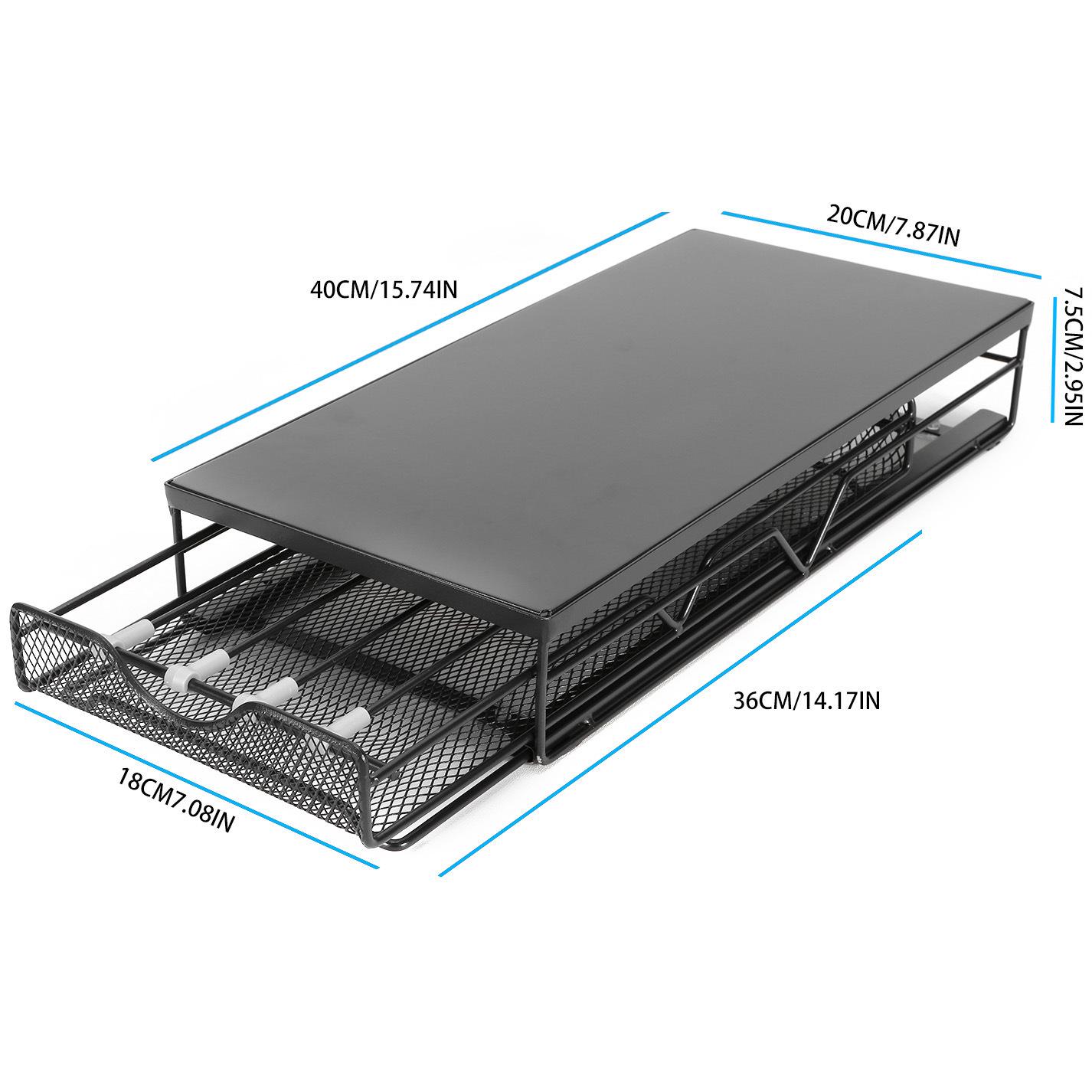 Wrought Iron Coffee Capsule Drawer Storage Rack for Kitchen