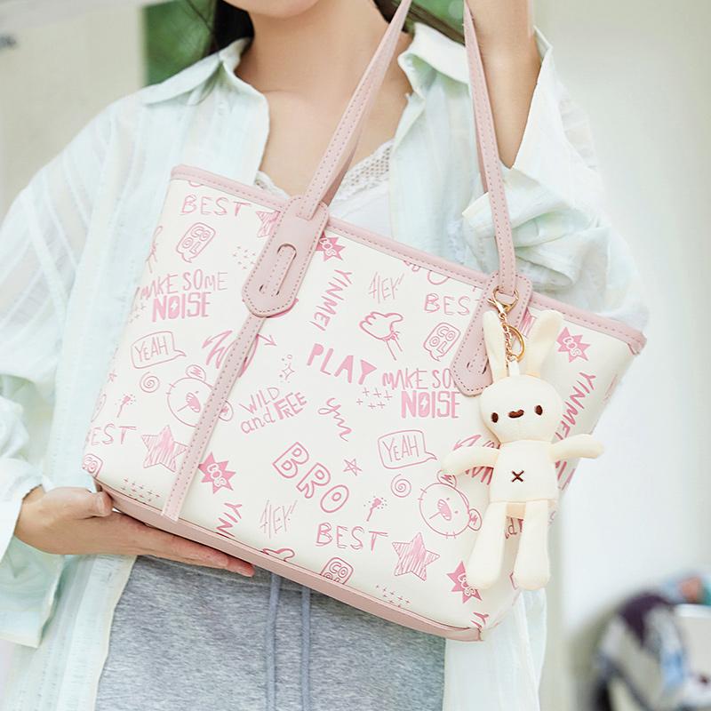 MARKANGARO PU Tote Women's Black/Pink/Brown MK-DWBA1185