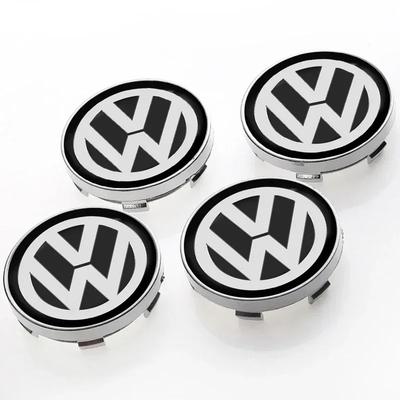 Für Volkswagen VW 4 Stück 56/60mm Auto-Emblem Reifen Radnabenkappe Felgenabdeckungen Autozubehör Für Volkswagen Golf-5 6 7 Jetta Lavida