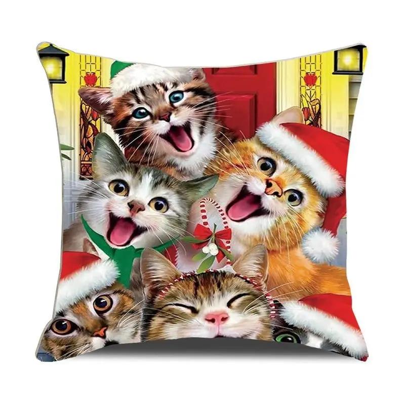 

Рождественская наволочка Санта-Клаус Снеговик наволочка диван автомобильная подушка украшение дома Новый год Рождественский подарок 40x40cm