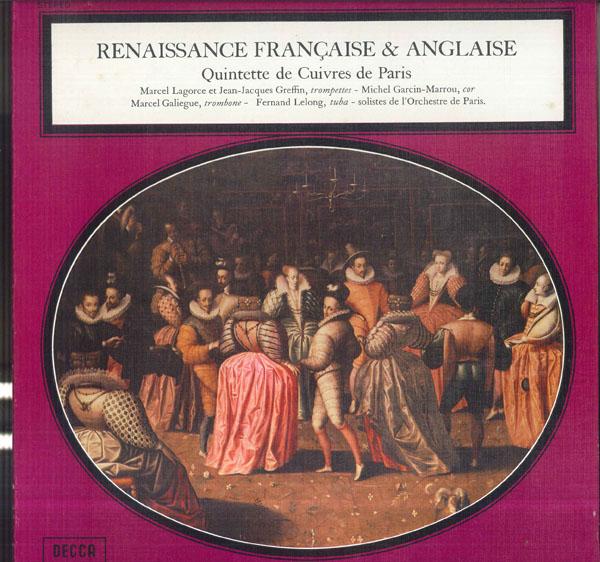 

Виниловая пластинка QUINTETTE DE CUIVRES DE PARIS Renaissance Francaise Anglaise 7198 DECCA 1974 Франция Классическая Б/у