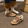 Retro Versatile Lace-up Leather Training Shoes Women's New Lamb Wool Plush Warm Wool Shoes Casual Sports Cotton Shoes