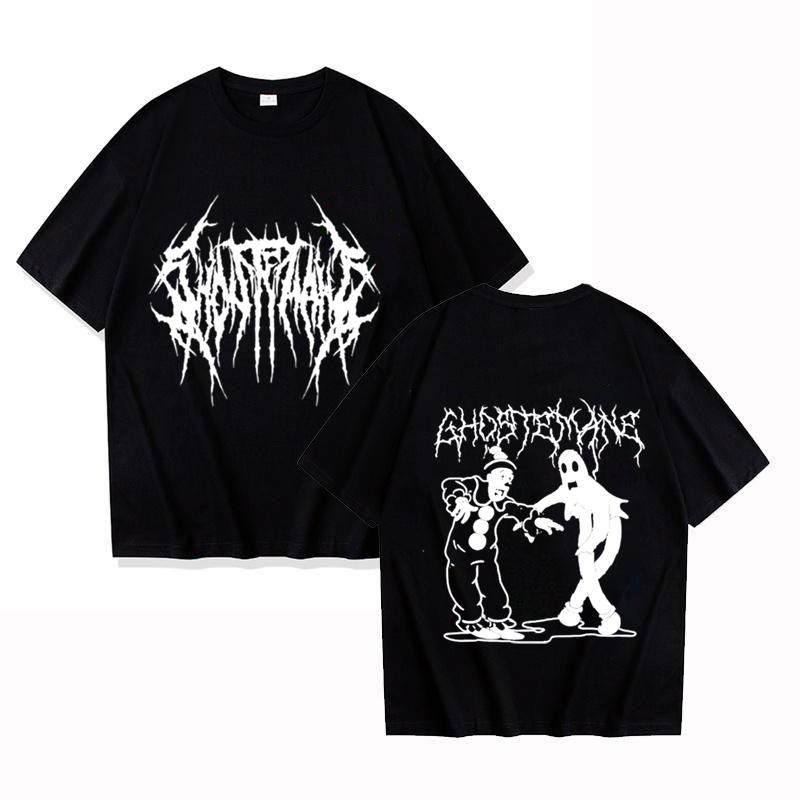 New Ghostemane Double Sided Print T-shirt Men Women Fashion Hip Hop Metal Gothic Rock T Shirt Oversized Loose Streetwear Top