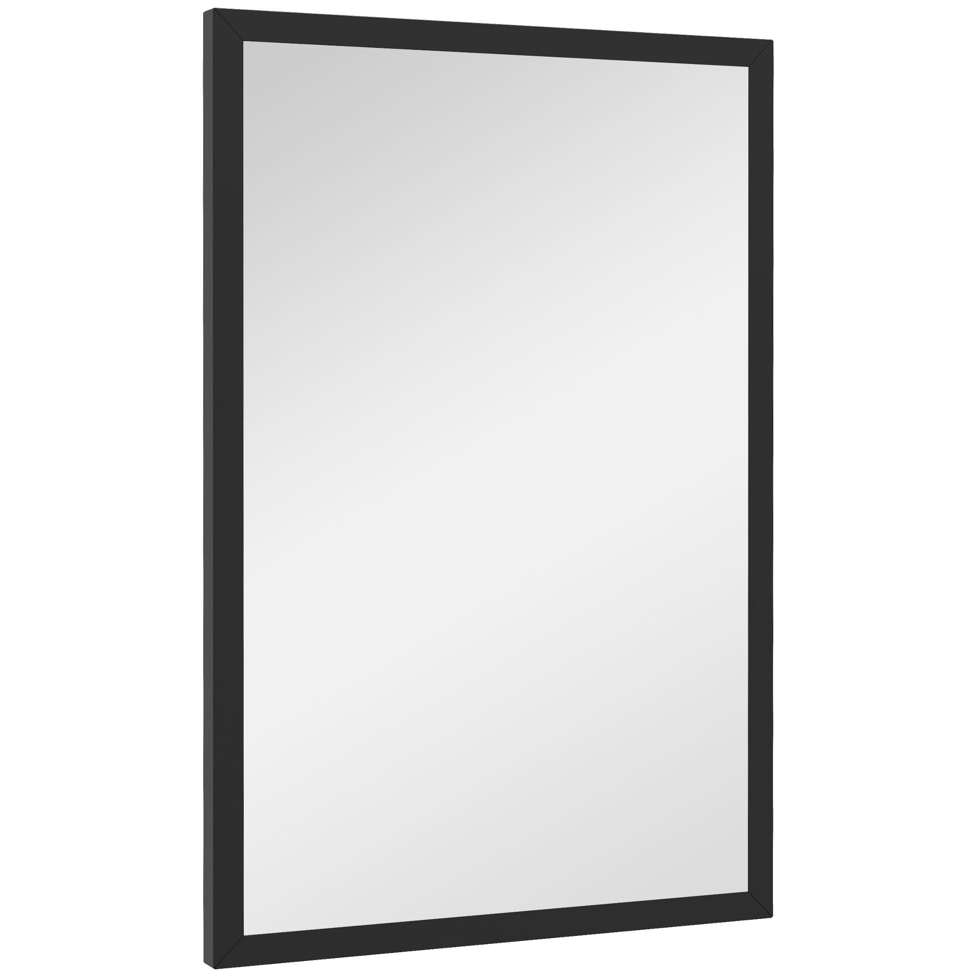 Miroir Mural de Salle de Bain 60 X 40 Cm Miroir Mural pour Salon Chambre Couloir Noir
