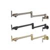 Foldable Kitchen Faucet Brushed Gold Pot Filler Tap Wall Mounted Single Cold Gray Tap Rotation Foldable Spout Sink Faucets