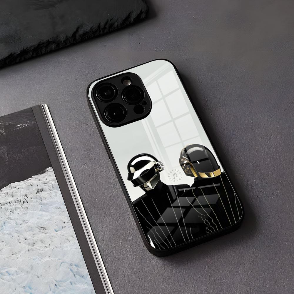 

D-Daft Punk Band Phone Case For IPhone 17 Air 16 E Pro Max 15 14 13 Mini 12 Pro 11 Max Plus Black Glass Cover iPhone 16