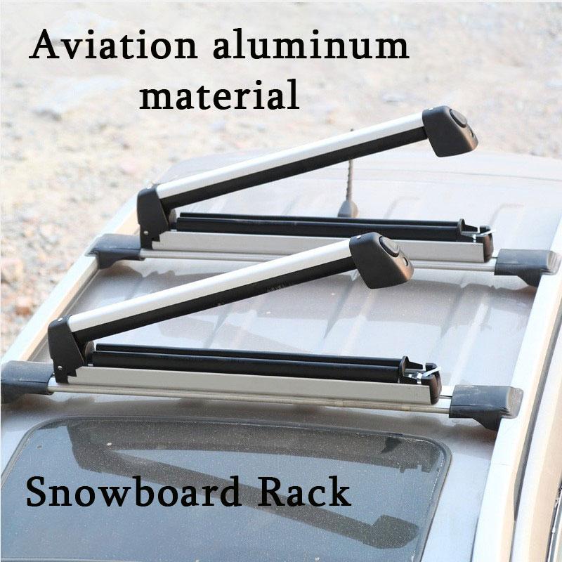 2PCS-Pack Ski and Snowboard Roof Rack Car Rack Carrier Ski Car Rack Snowboard Roof Carrier Aluminum Alloy Ski Roof Carrier