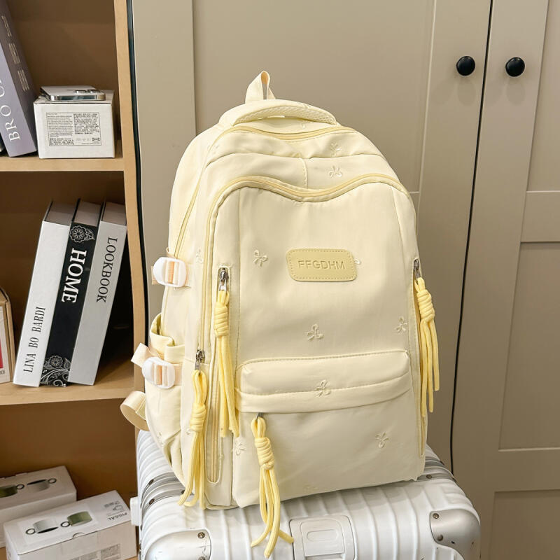 Women's Backpack Bow Embroidered Student Large Capacity Schoolbag