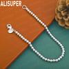 925 Sterling Silver 4mm Beaded Side Chain Bracelet - Elegant Gift Jewelry