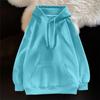 Ladies' Casual And Fashionable Solid Color Long Sleeved Hooded Warm Shirt Loose And Comfortable Hoodie
