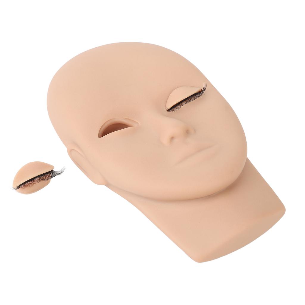 Eyelash Mannequin Head Double Laryer Eyelash Extension Removable Eyelids Makeup Practice Head