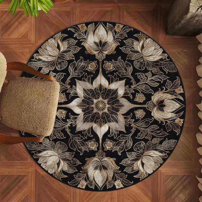 Wohnzimmer Runder Teppich Vintage Sofa Couchtisch Matte Schlafzimmer Arbeitszimmer Bodenmatte Haushalt Schmutzabweisend