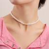 Luxury Trendy Pearl Beaded Heart Pendant Necklace for Women New Charm Gold Color Korea Collarbone Chain Jewelry Accessory Gift