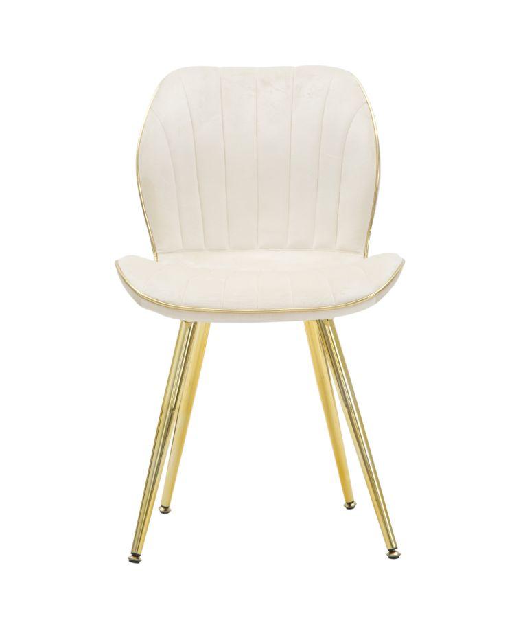 Paris Chair Space Beige Gold Set 2 Pz Cm 46X58X77
