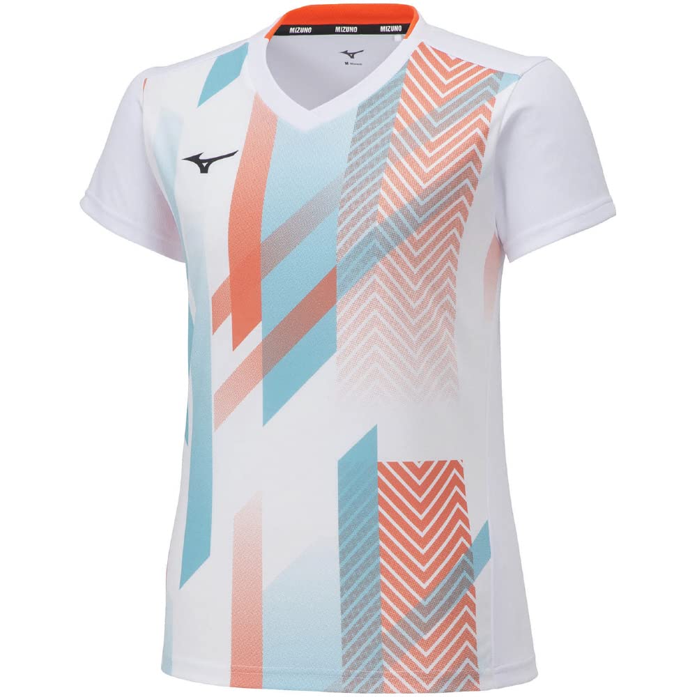 

Mizuno Short Sleeve Tennis Game Size 2XL Women s Shirt, 62JAA203, White, белый