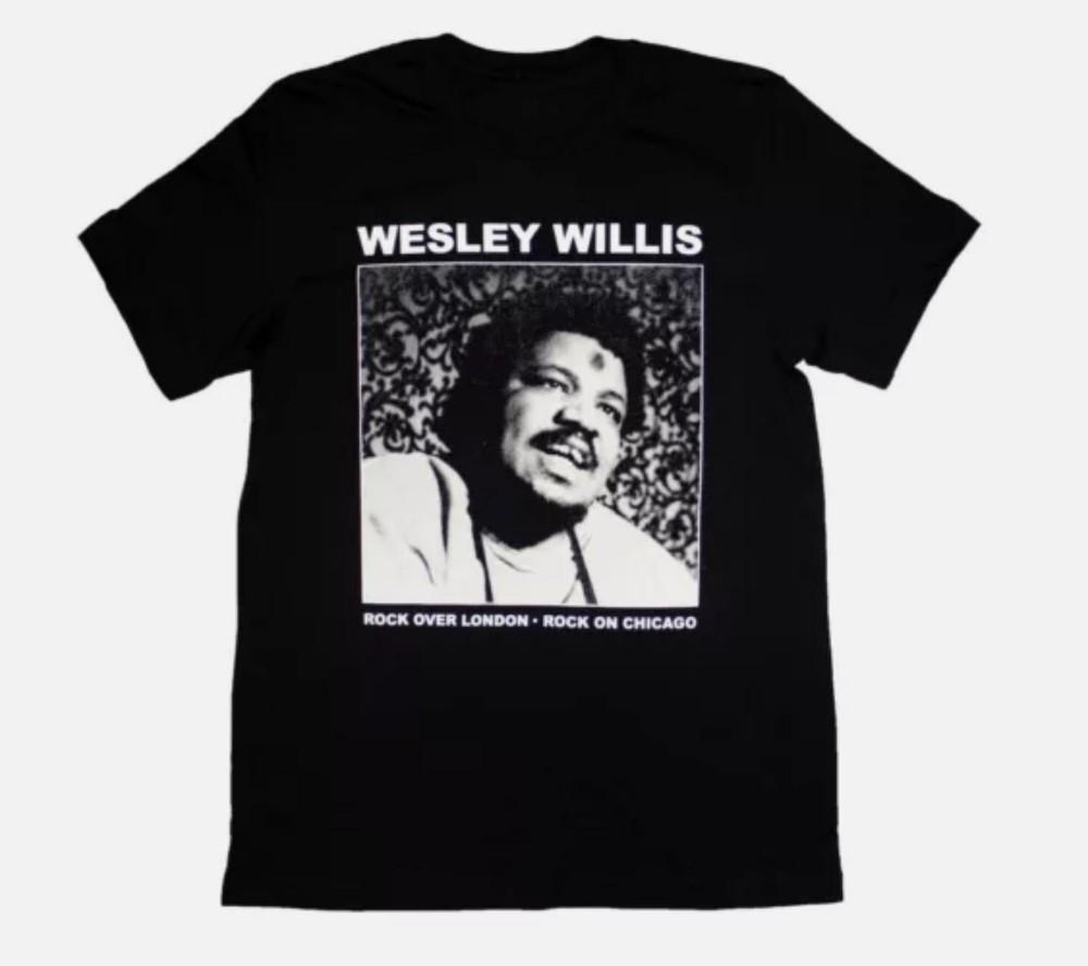 VTG Rock On Chicago Wesley Willis Shirt Short Sleeve Black Unisex S-5XL Unisex T-Shirt S