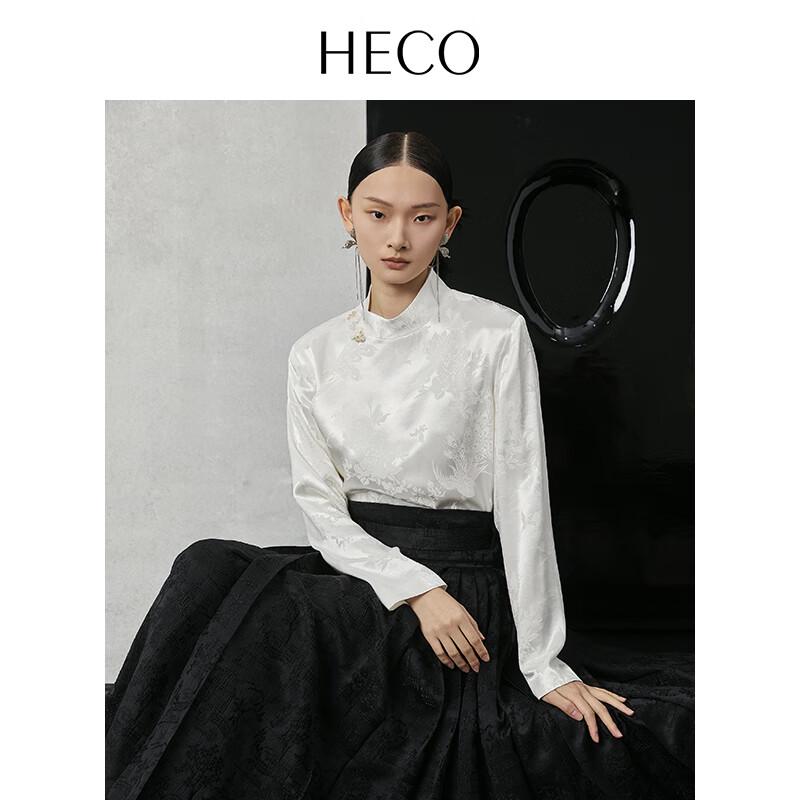 HECO Women s New Chinese Style Pankou Jacquard Blouse M