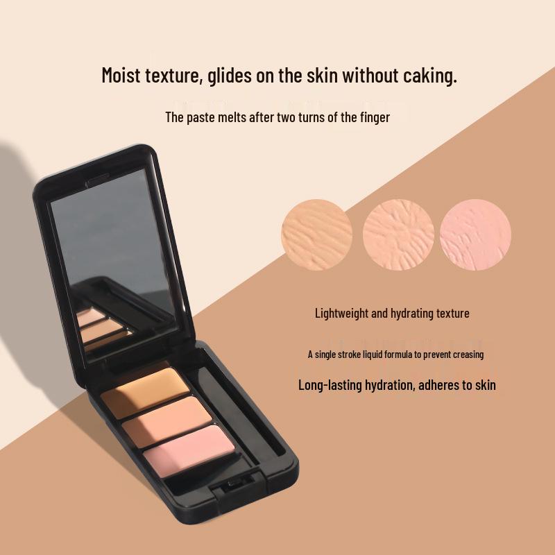 MAYCHEER Silky Skin-Friendly 3-Color Concealer Cream for Dark Circles & Contour.