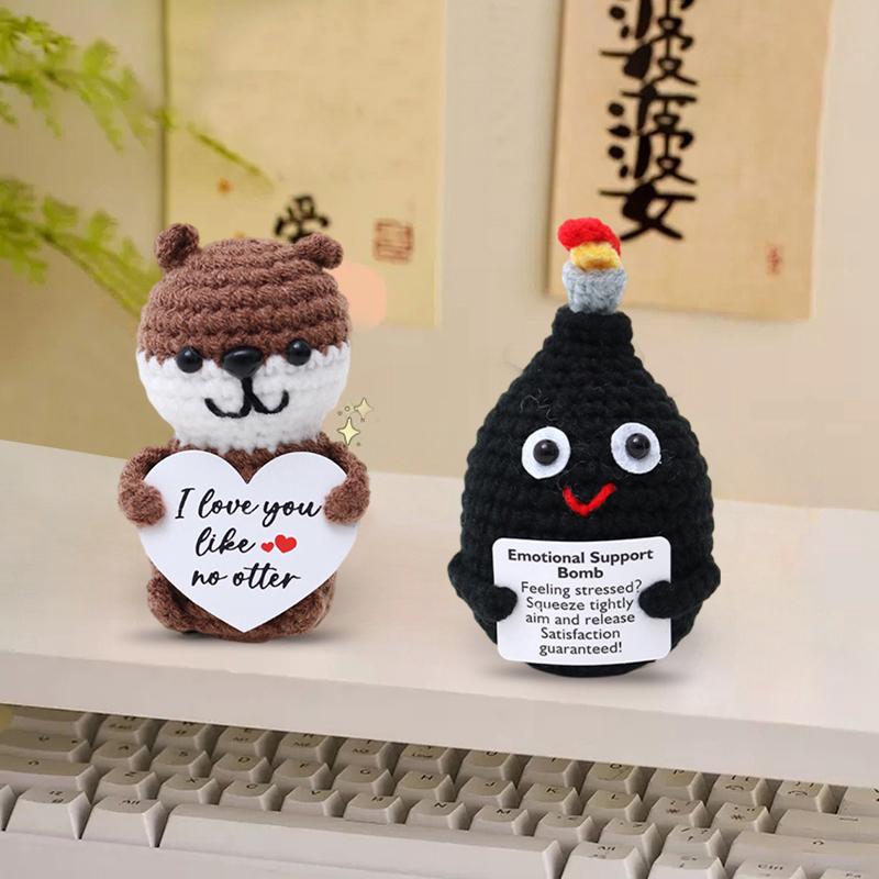 Positive Potato Desk Accessorie Offices Accessorie Crochet Animal Ornament Handmade Woven Gift Table Decor Home Decor Room Decor