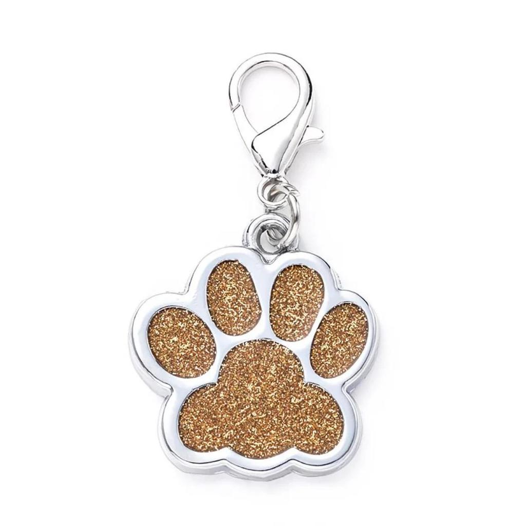 Free Personalized Dog Cat Plate Tags Engraved Puppy Pet ID Name Collar Tag Alloy Paw Glitter Pendant Pets Dogs Accessories