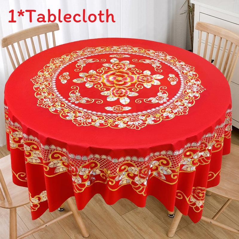 Pvc Round Square Tablecloth With Geometric Pattern For Home Dining And Holiday Decor