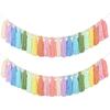 Colorful Rainbow Tassel Garland Macrame Boho Style Colorful Macrame Banner Garland Form Tassel Design Party Banner