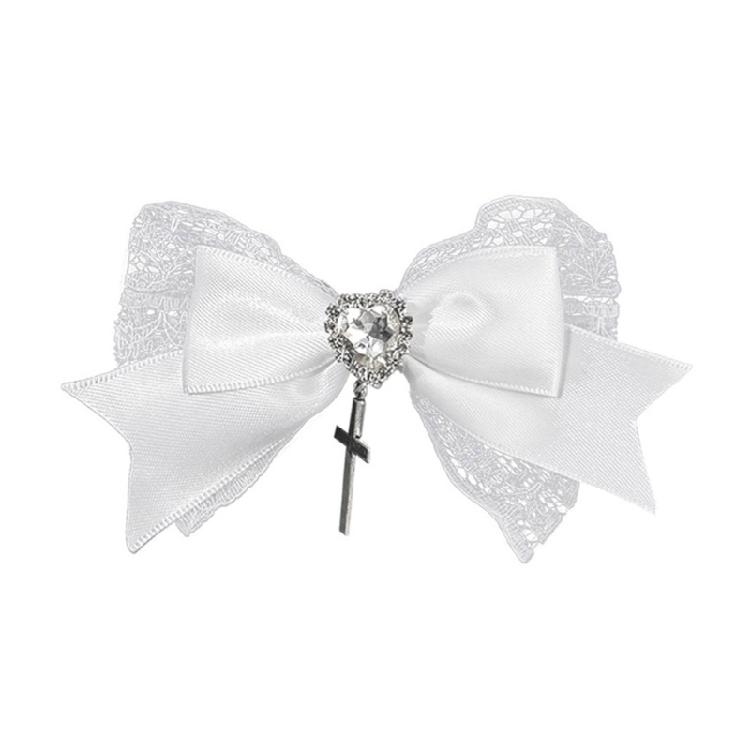 Klasická sponka do vlasů s mašlí z stuhy s ozdobou Pohodlné nošení do školy, kanceláře, na běžné oblečení