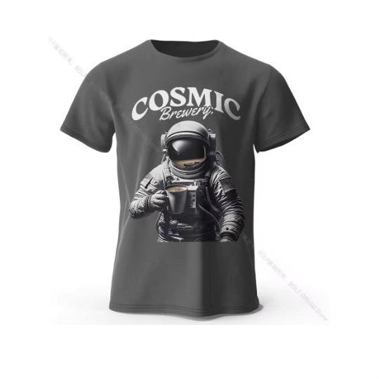 Mens Cosmic Brewery Print T-Shirt Oversized Street Graphics T-Shirt