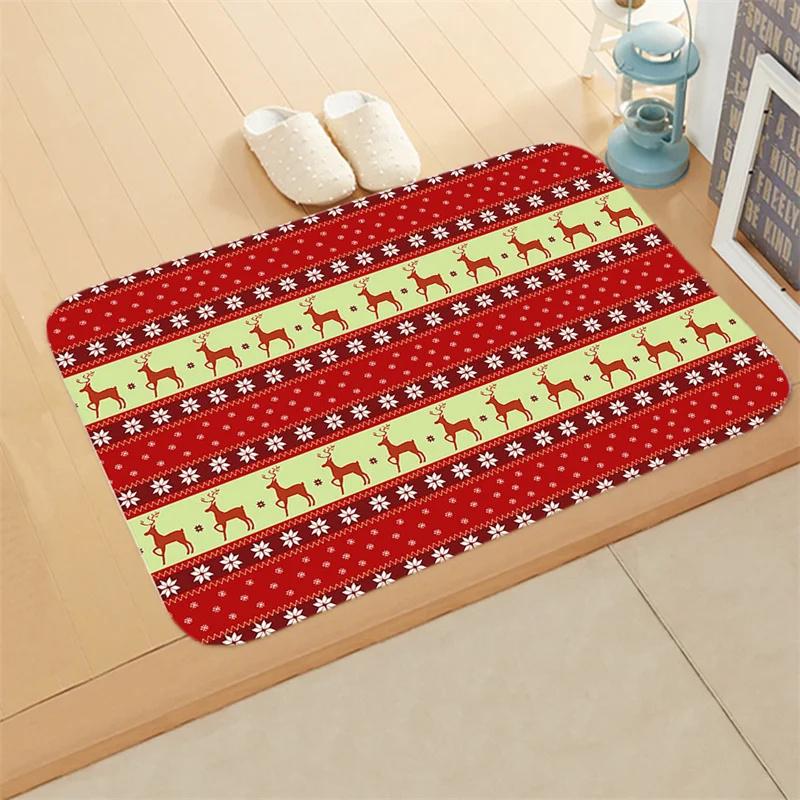 Merry Christmas Doormat Decorative Holiday Front Door Mat Funny Cartoon Character Felt Door Rugs for Indoor Outdoor Carpet