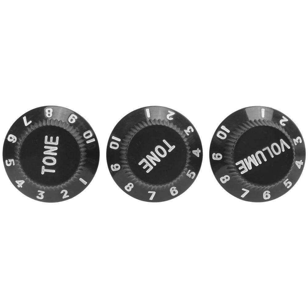 3PCS 2T1V Volume Tone Knobs Black Color Speed Control Knobs Guitar Control Knobs Electric Guitar