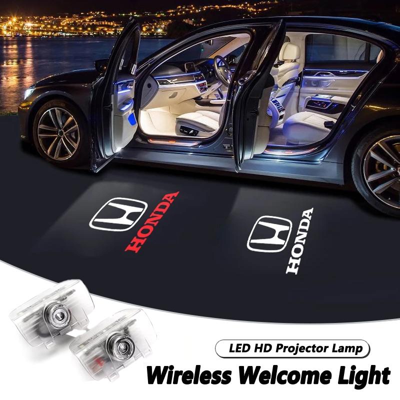 2Pcs Car Door Wireless Welcome Light LED HD Projector Lamp Decoration For Honda Civic FIT Accord Prelude CRV 5th City CRZ CRX aig256