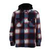 Men's Plaid Long Sleeve Shirt Men's Pocket Button Hooded Sweatshirt