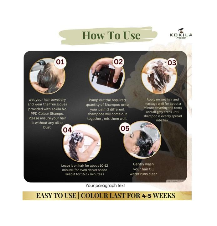 Organics Hair Color Shampoo With Natural Extracts 400 ml - Dark Brown