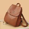 Women's Genuine Leather Anti-Theft Fashion Backpack - Versatile, Multifunctional, and Elegant Design.