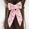 Sweet Pastoral Style Bows With Tiny Flower Appliques Colorful Bead Decorations Long Ribbon For Princess Fairy Hair Styling