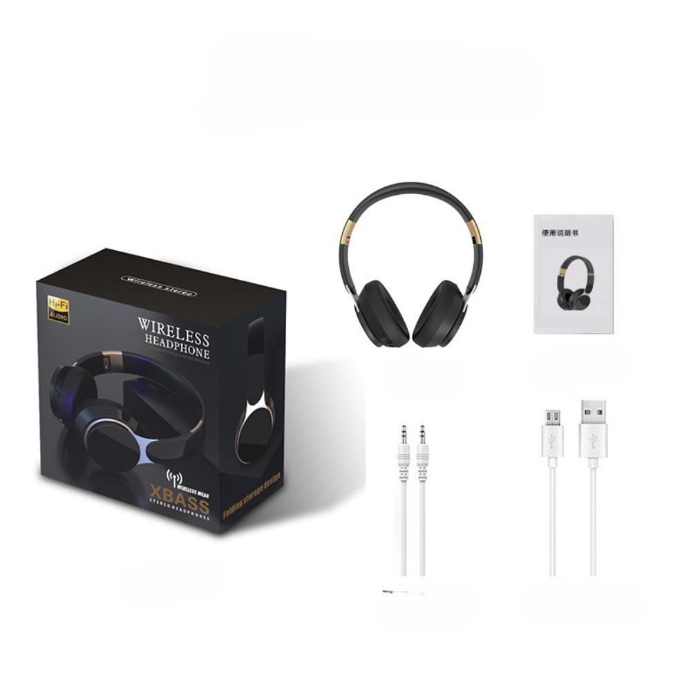Auricolari Wireless Bluetooth 5.0, Auricolari Pieghevoli Stereo Lossless con Microfono, Slot FM, SD/TF, Cancellazione Attiva del Rumore, Durata Riproduzione di 20 Ore