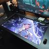 Gaming Mouse Pad Desk Mat Antislip Rubber Base Stitched Edges White Hair Anime Girl Print Extended Keyboard Pad for Gamers