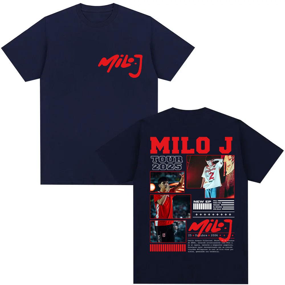 Rapper Milo J Tour 2025 Graphic Tshirt Unisex Hiphop Pop Music Shortsleeved Fashion Summer Print 100 Pure Cotton Tshirt