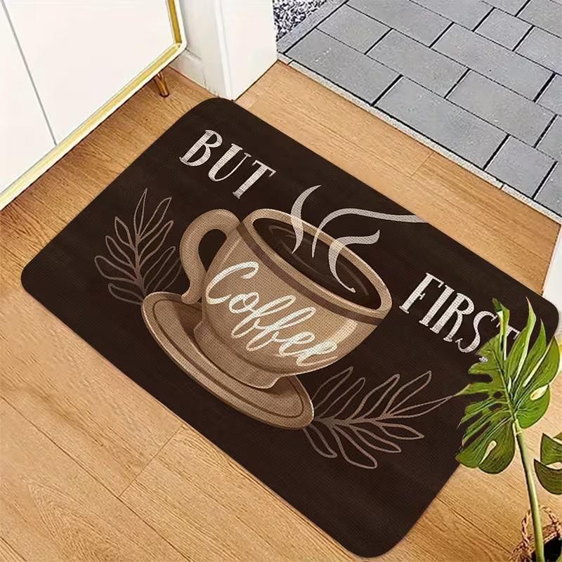 

Funny I Need Coffee Quote Doormat Cute Coffee Cup Print Floor Carpet Soft Non-Slip Entrance Rug for Kitchen Front Door 40x60cm