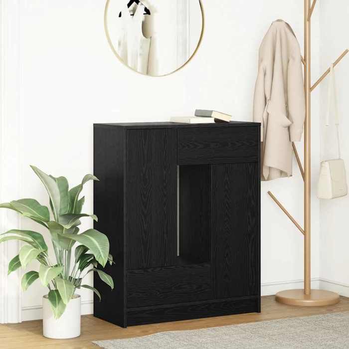 VidaXL Buffet avec tiroirs et portes chêne noir 73x31x90 cm, meuble de rangement, armoire de buffet, meuble d'entrée, meuble 861851