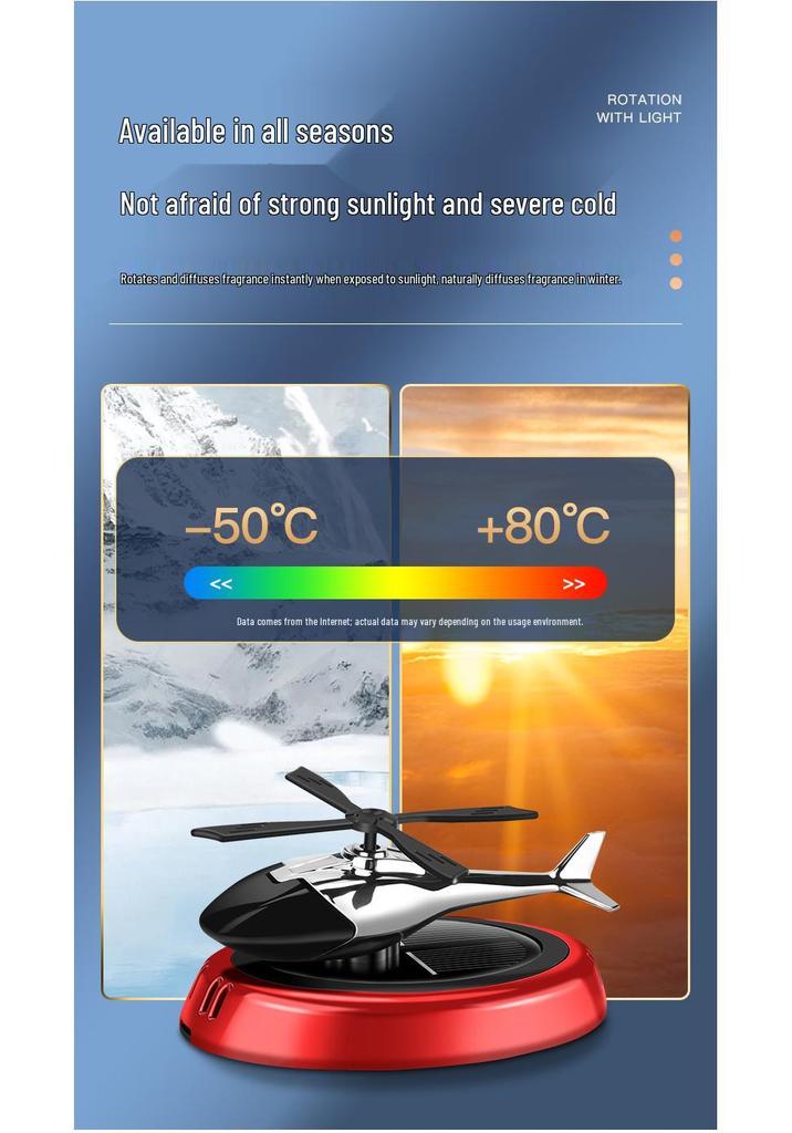 Solar-Powered Rotating Airplane Car Air Freshener - Gardenia Scent