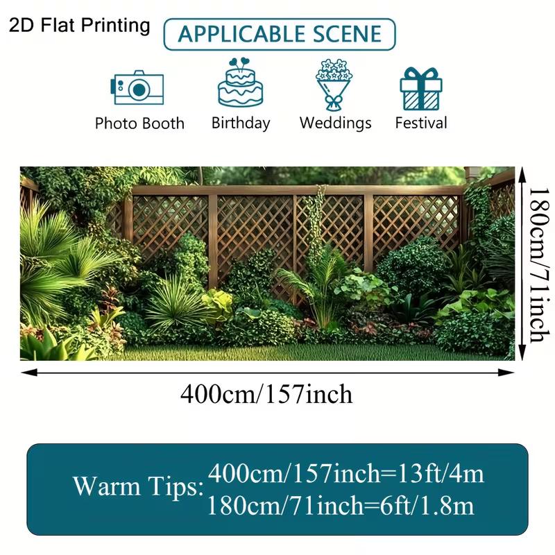 2D Natural Jungle Greenery Fence Backdrop, 10x6ft Plant Wall Background for Garage Door & Party Decoration