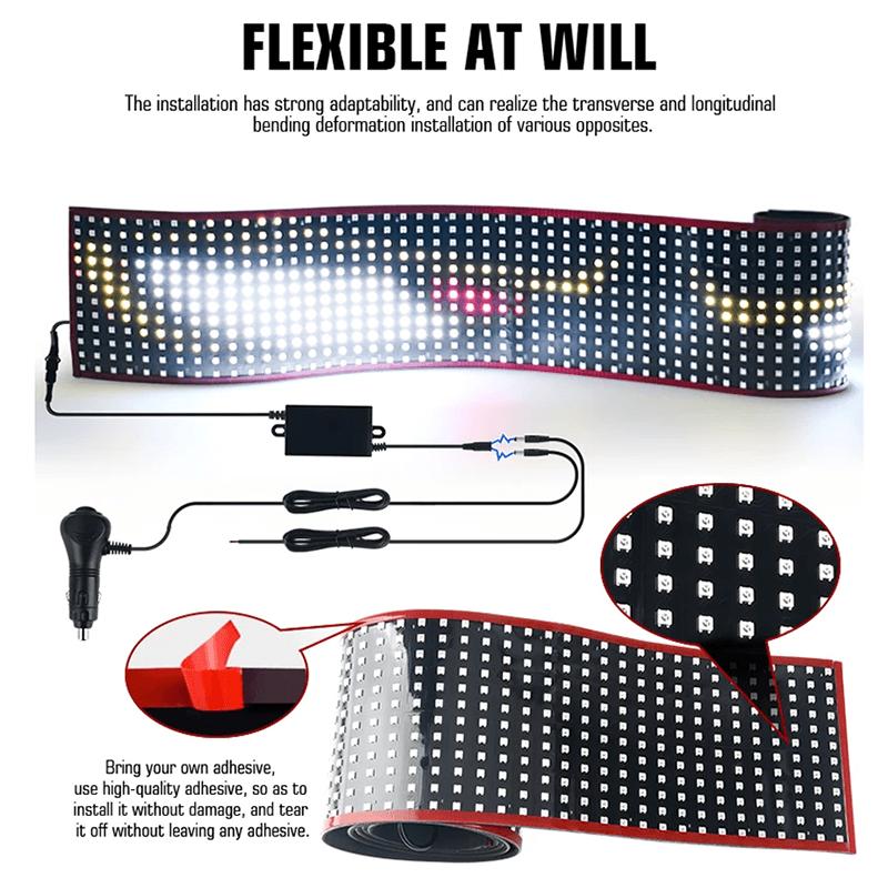 APP Truck Car Devil Eye LED Pixel Panel Light 2M LargeRemote Music Control Custom Text Lighting Scrolling For Board Windshield