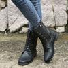 Plus Size 43 Women Boots Retro Western Boots Women Motorcycle Boots Zipper Mid Calf Ladies Short Botas  New Botas Mujer