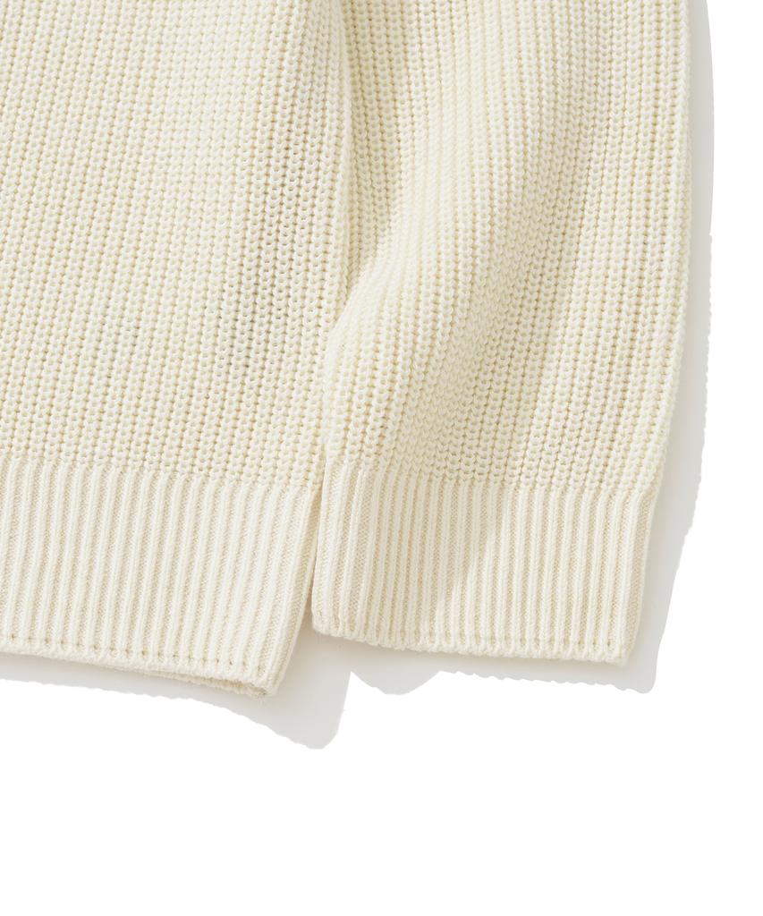 KNITTED [Nitied X Fashion Planet] Cotton Waffle Round Knit Cream