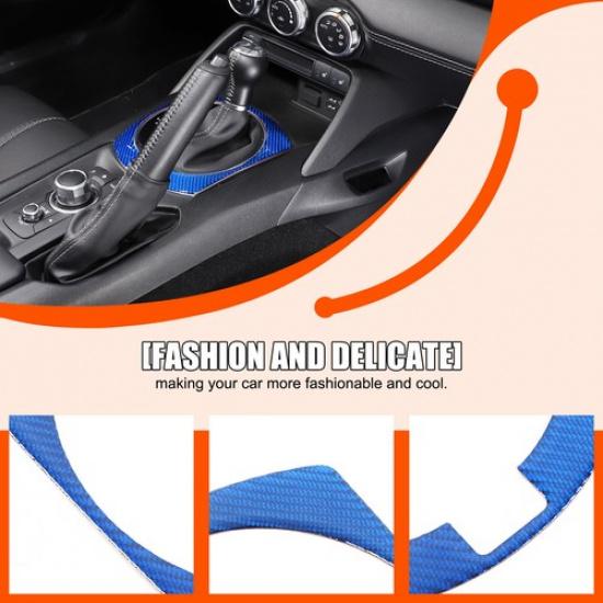 Blue Carbon Fiber Center Console Gear Shift Panel Sticker for Mazda MX-5 16-23