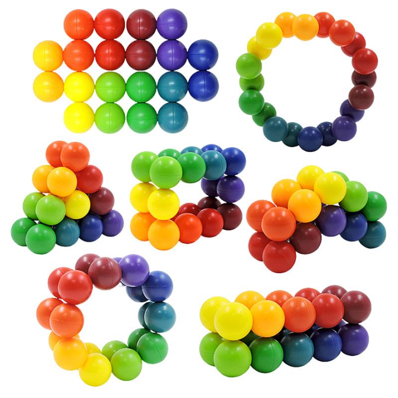 Fidget Spielzeug Lernfarbe Ball 3D Puzzle Montessori Spiel Form Zuordnungsspielzeug für Kinder Training Sensorisch Kinder Erwachsenen Geschenk