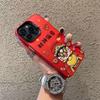 God of Wealth mobile phone case Apple 14 anti-drop protective case iPhone15 New Year's mobile phone case 13 matte all-inclusive red.