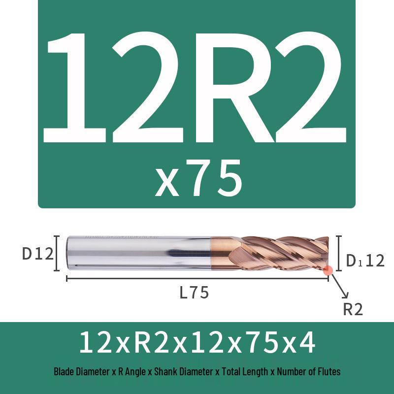 55-Degree Carbide Bull Nose End Mill with Wear-Resistant Coating for CNC Routers